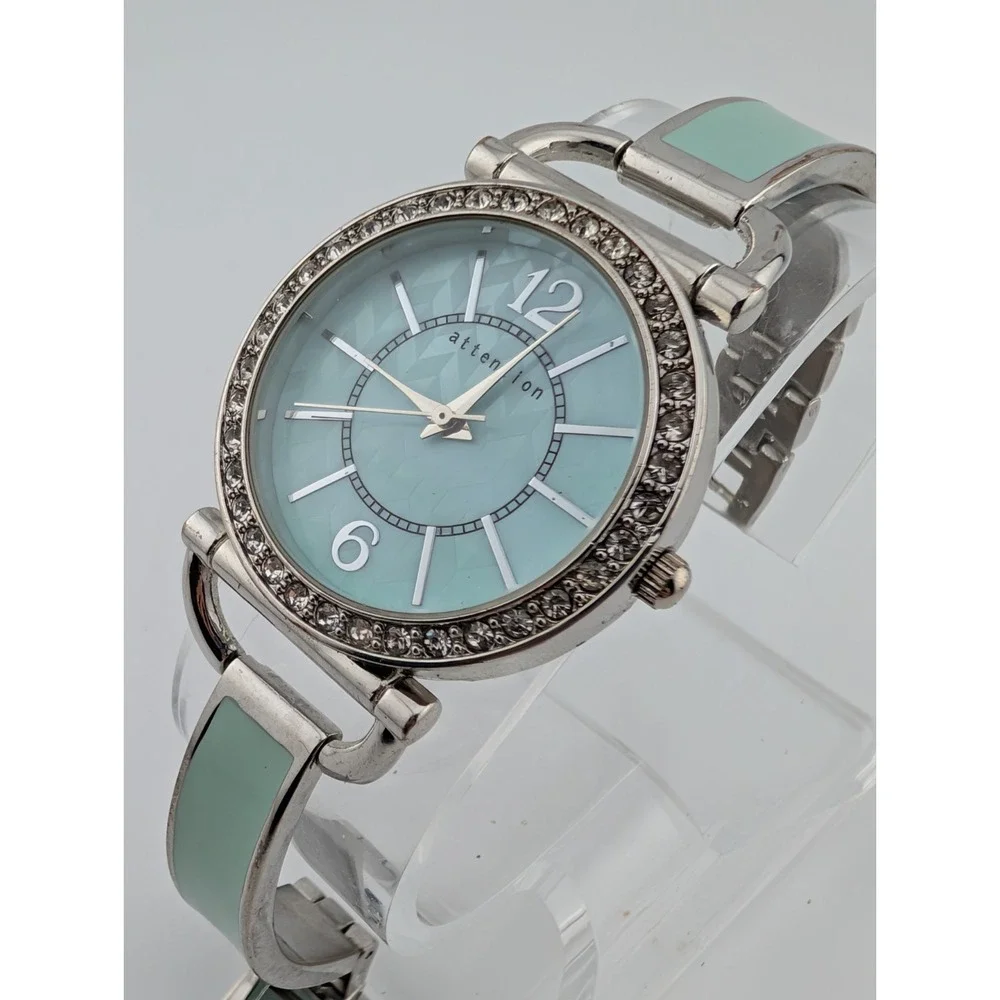 Attention Watch Women 34mm Silver‎ Case Green 6.5
